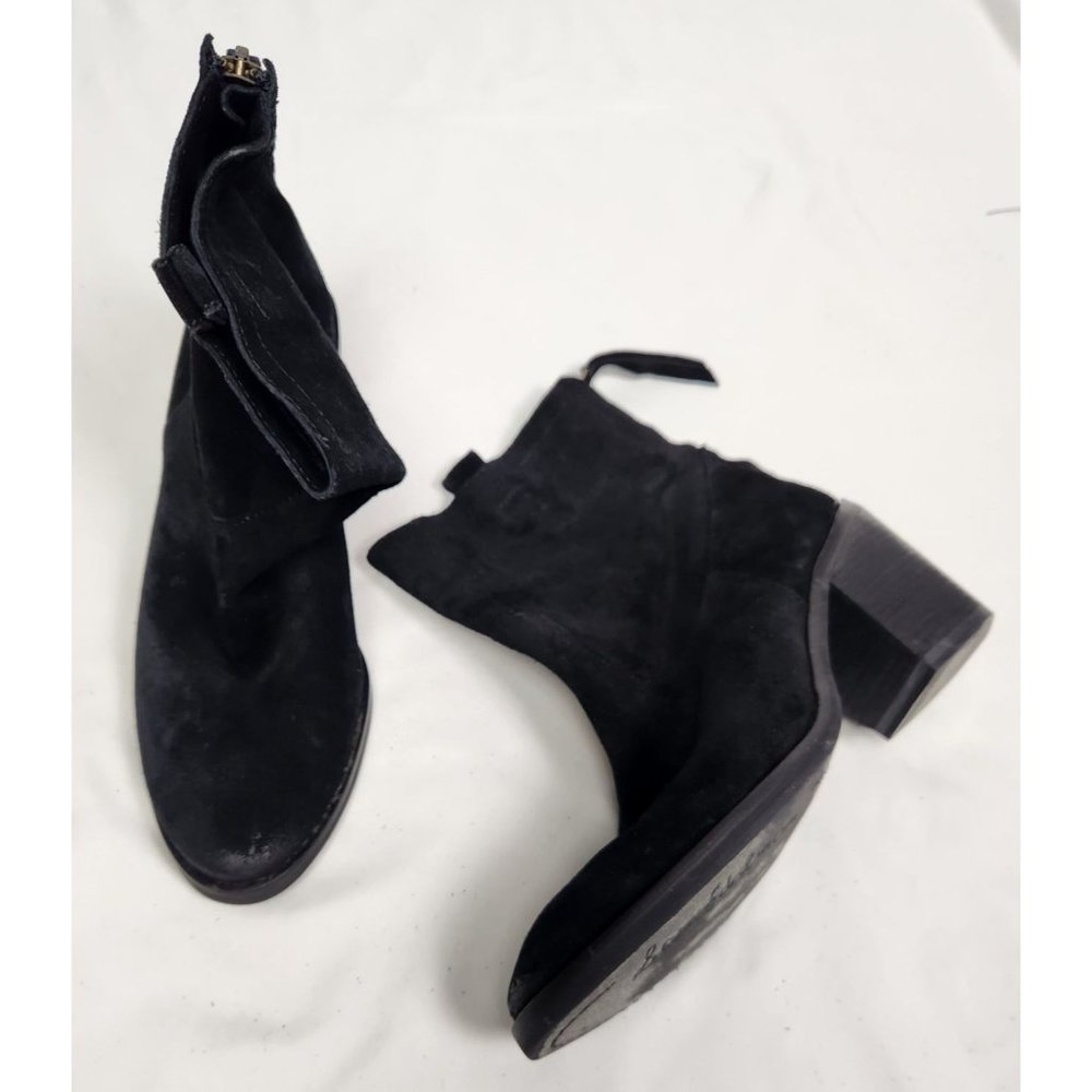 Sam Edelman Women's Sz. 7 Black Suede Farrell Leather Ankle Booties